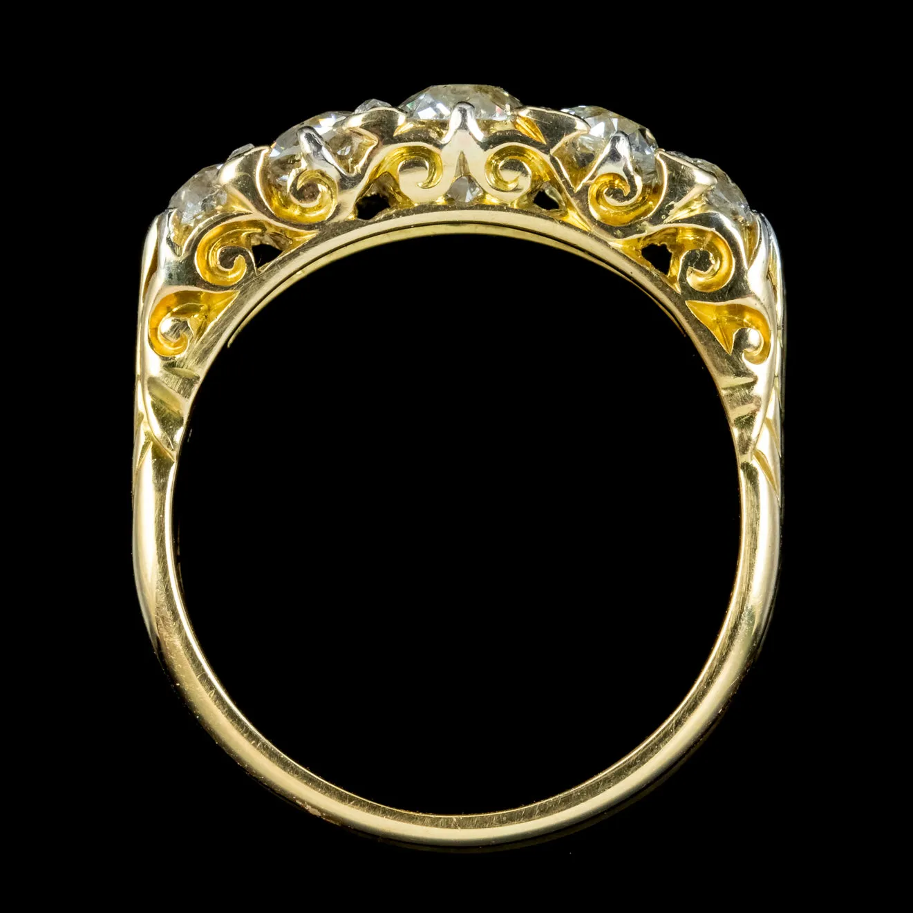 Antique Edwardian Old Cut Diamond Ring 18ct Gold Platinum 2ct Of Diamond Circa 1901