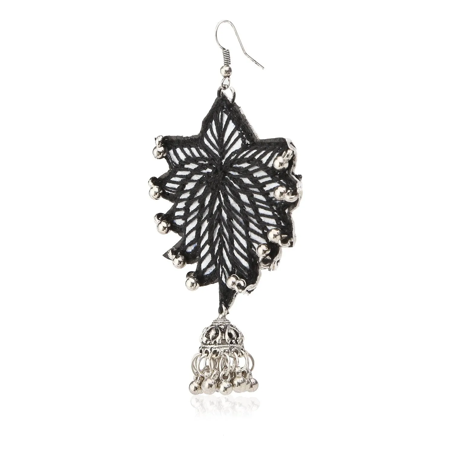 Black Lotus Handcrafted Earring