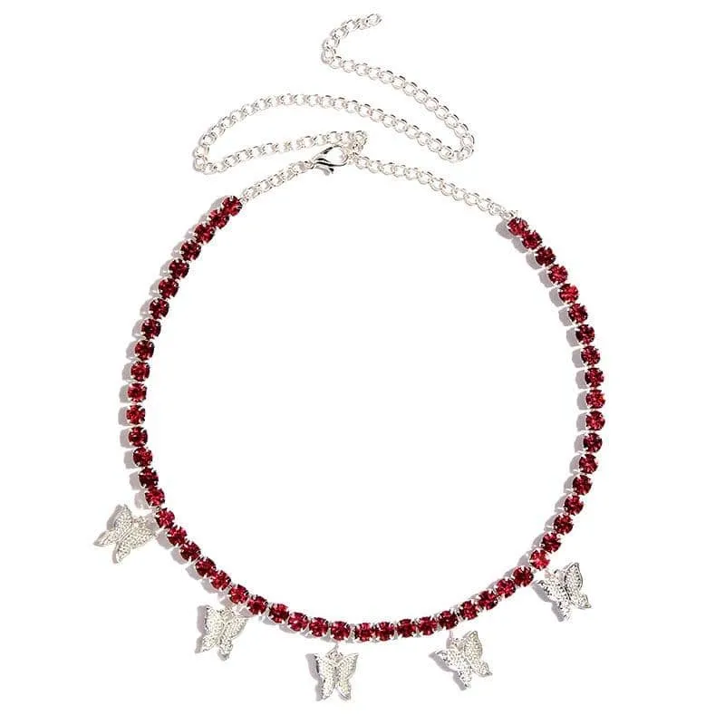 Butterflies and Crystals Necklace