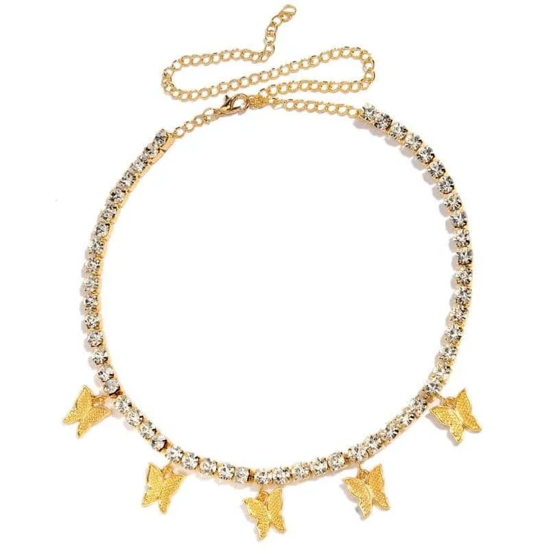 Butterflies and Crystals Necklace