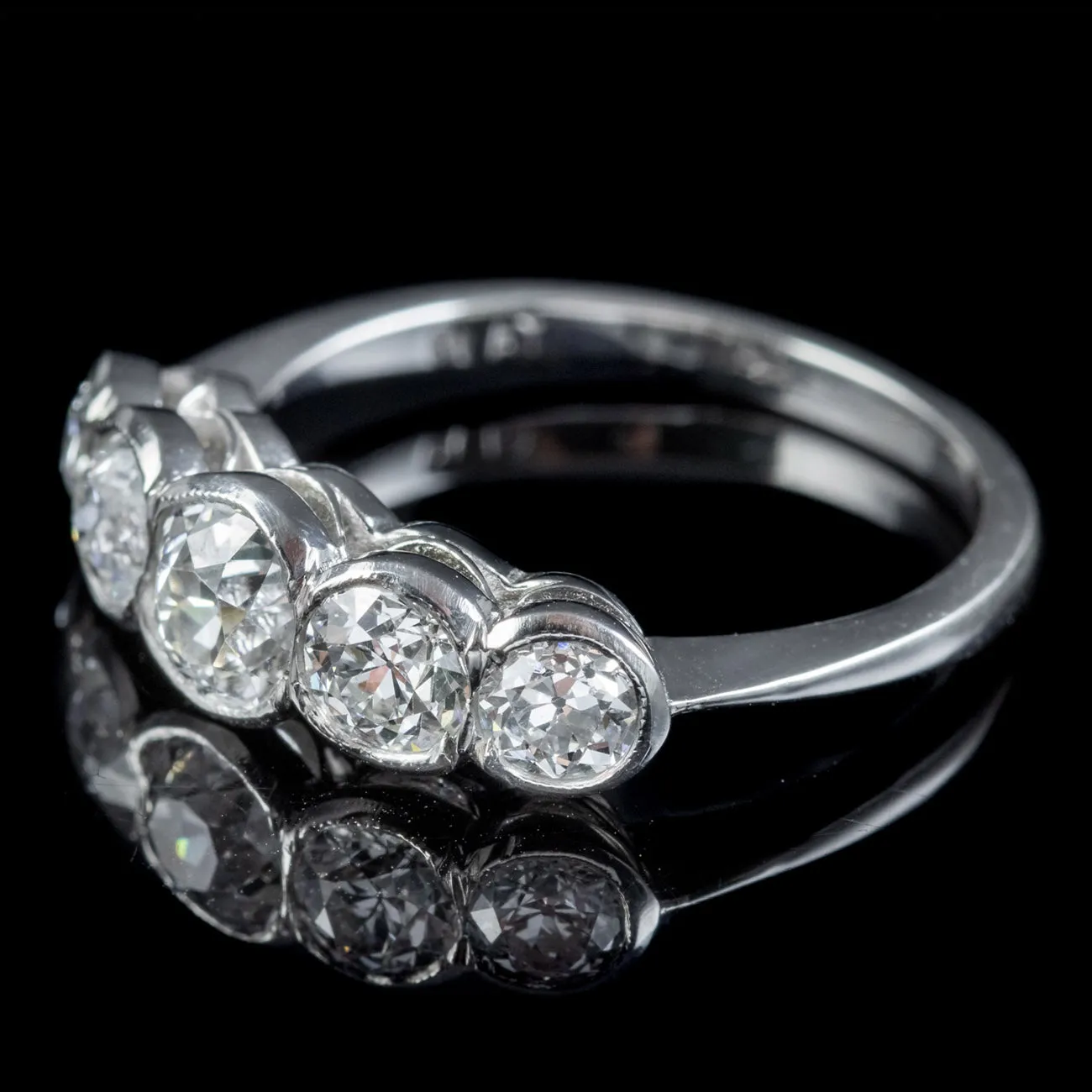 Edwardian Style Five Stone Diamond Ring 1.80ct Of Diamond