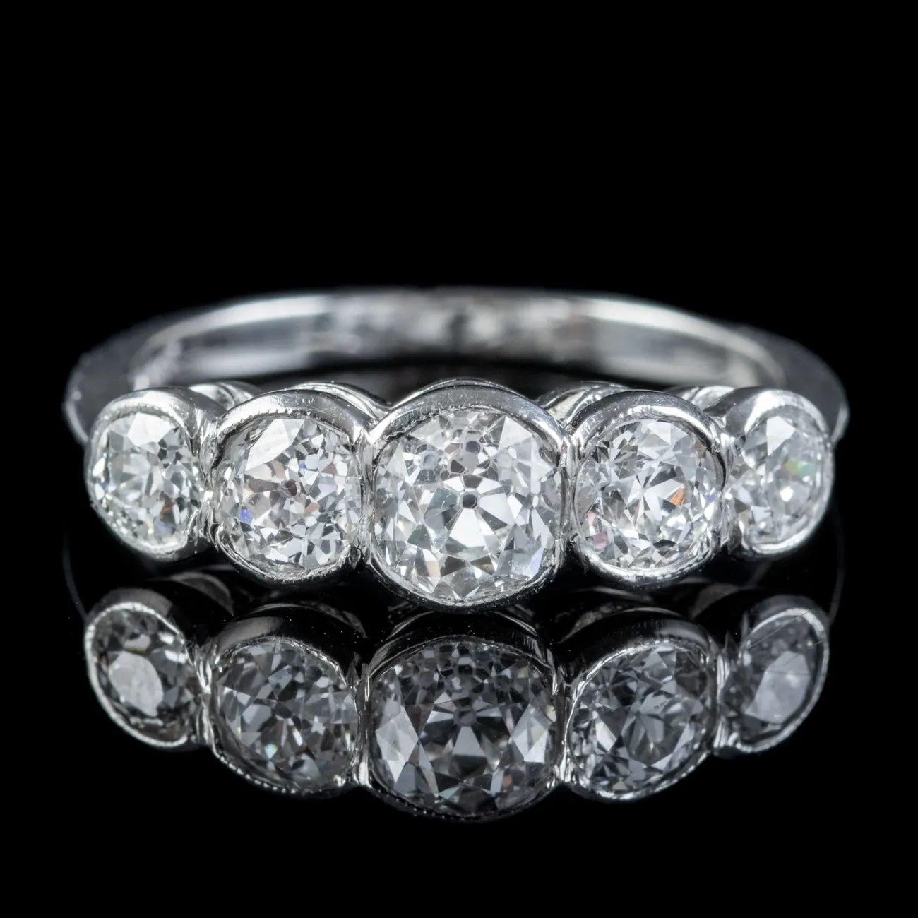Edwardian Style Five Stone Diamond Ring 1.80ct Of Diamond