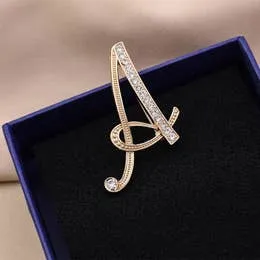 Letter Brooch Rhinestones Crystal Brooch