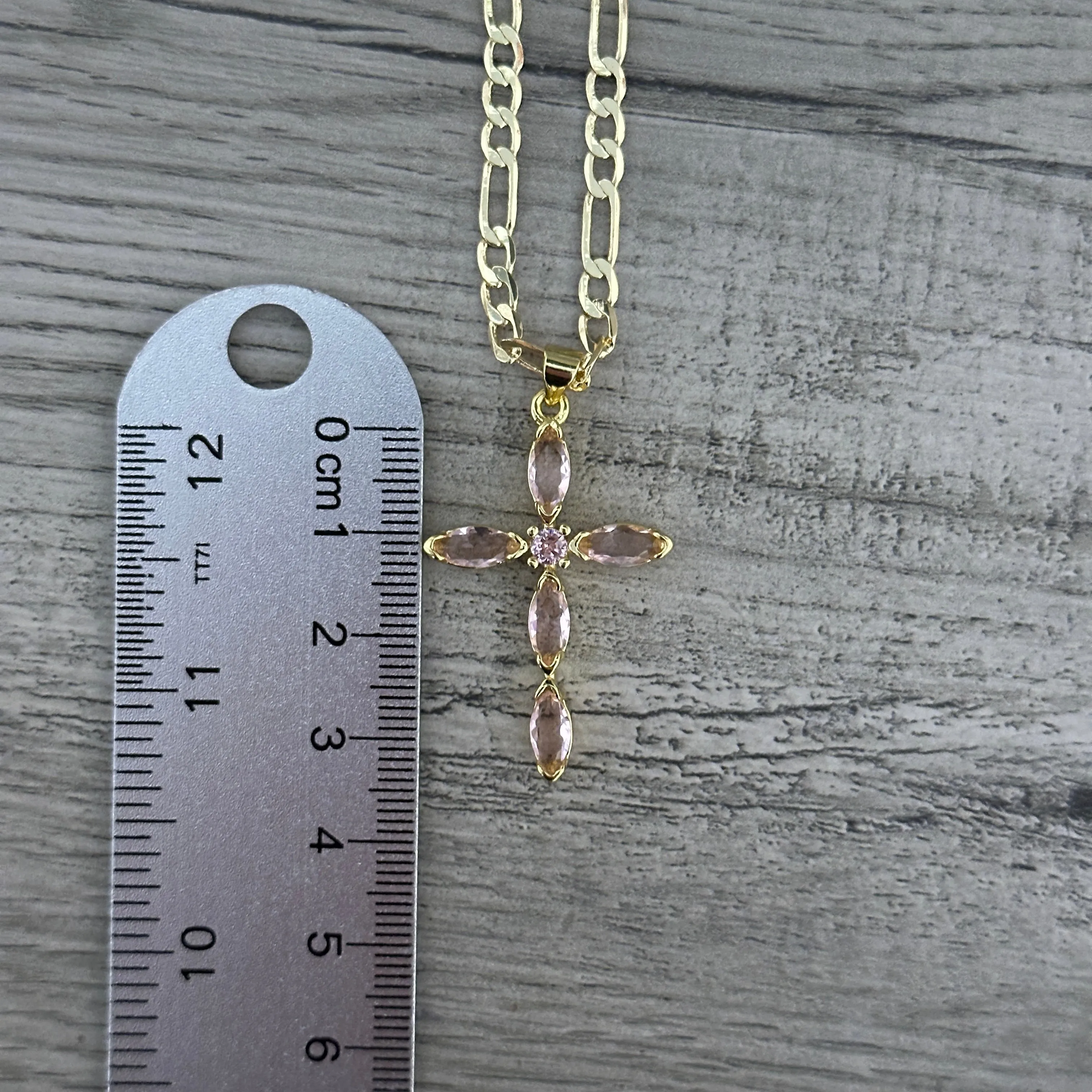 Pink Cross Necklace 06
