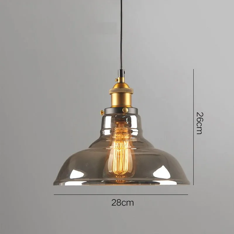 Smoky Glass Vintage Industrial Pendant Lights perfect for Lofts, and Retro Café Bar Dining