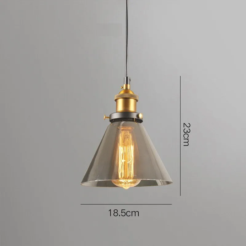 Smoky Glass Vintage Industrial Pendant Lights perfect for Lofts, and Retro Café Bar Dining