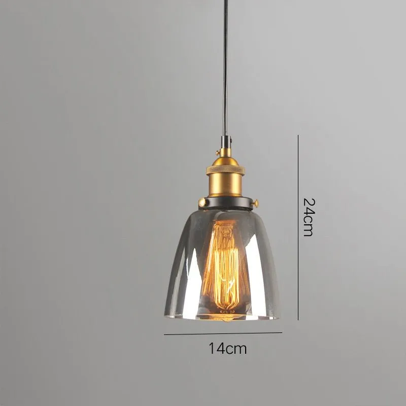 Smoky Glass Vintage Industrial Pendant Lights perfect for Lofts, and Retro Café Bar Dining