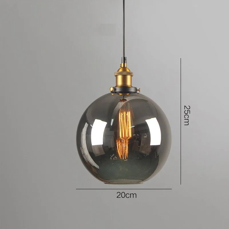 Smoky Glass Vintage Industrial Pendant Lights perfect for Lofts, and Retro Café Bar Dining